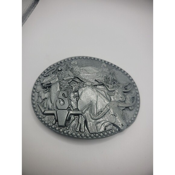 Belt Buckle Zee Series Metal Tone Cowboy Rancher Horse Bull Ride - Picture 2 of 13